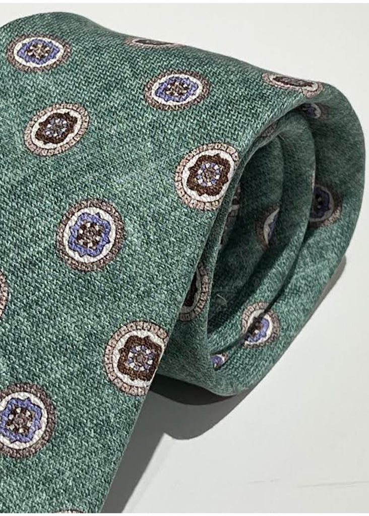 Edward Armah Medallion Neat Print Tie | Mint - Jordan Lash Charleston