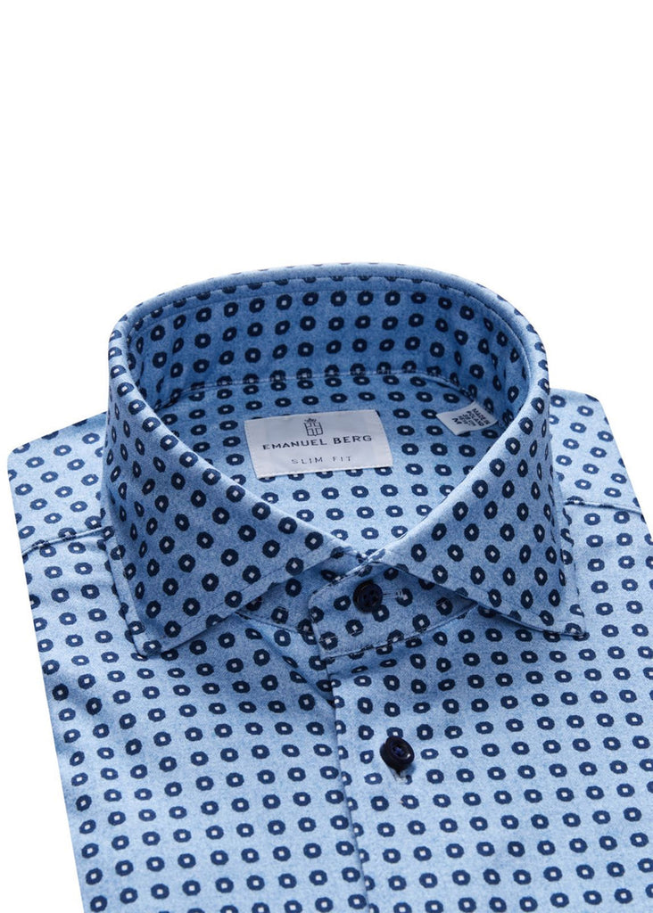 Emanuel Berg Modern 4Flex by Albini Shirt | Medium Blue - Jordan Lash Charleston
