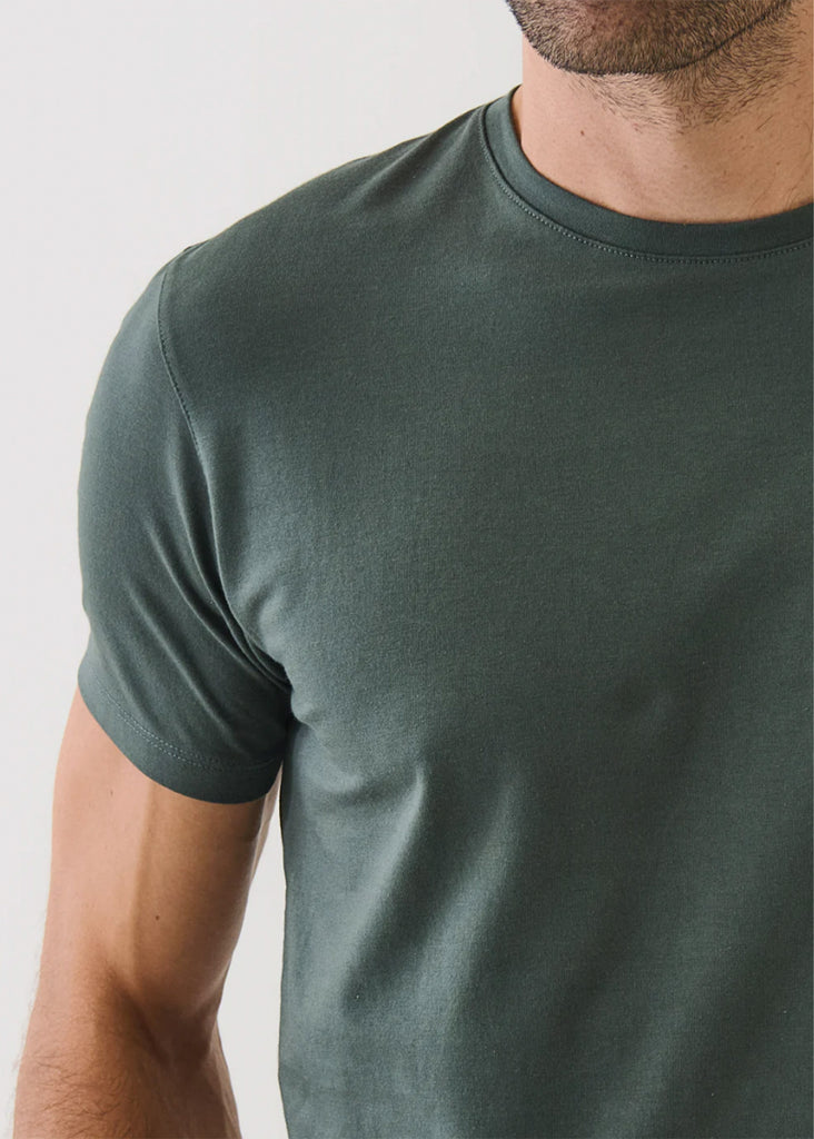 Patrick Assaraf Short Sleeve Iconic Pima Stretch Crew | Rainforest - Jordan Lash Charleston