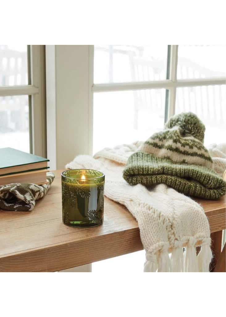 Thymes Frasier Fir Heritage Home Fragrance | Poured Candle, Molded Green Glass 6.5 oz - Jordan Lash Charleston