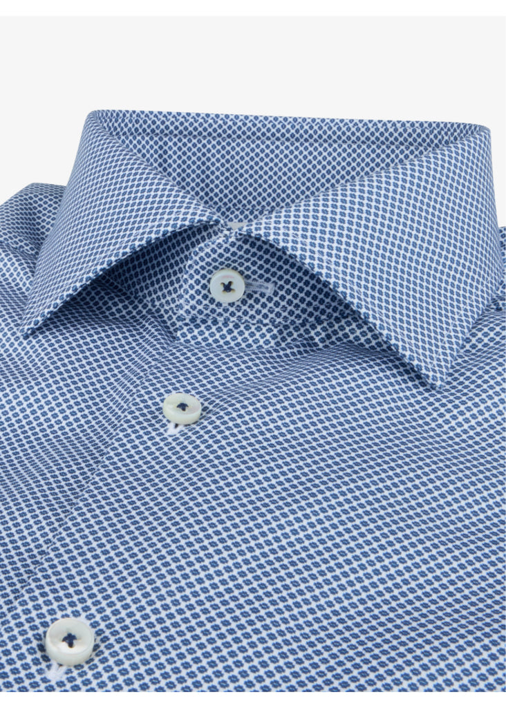 Stenstroms Shirt | Navy Patterned Twill - Jordan Lash Charleston