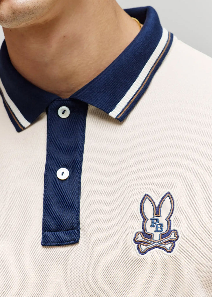 Psycho Bunny Wade Pique Polo | White Cap Grey - Jordan Lash Charleston