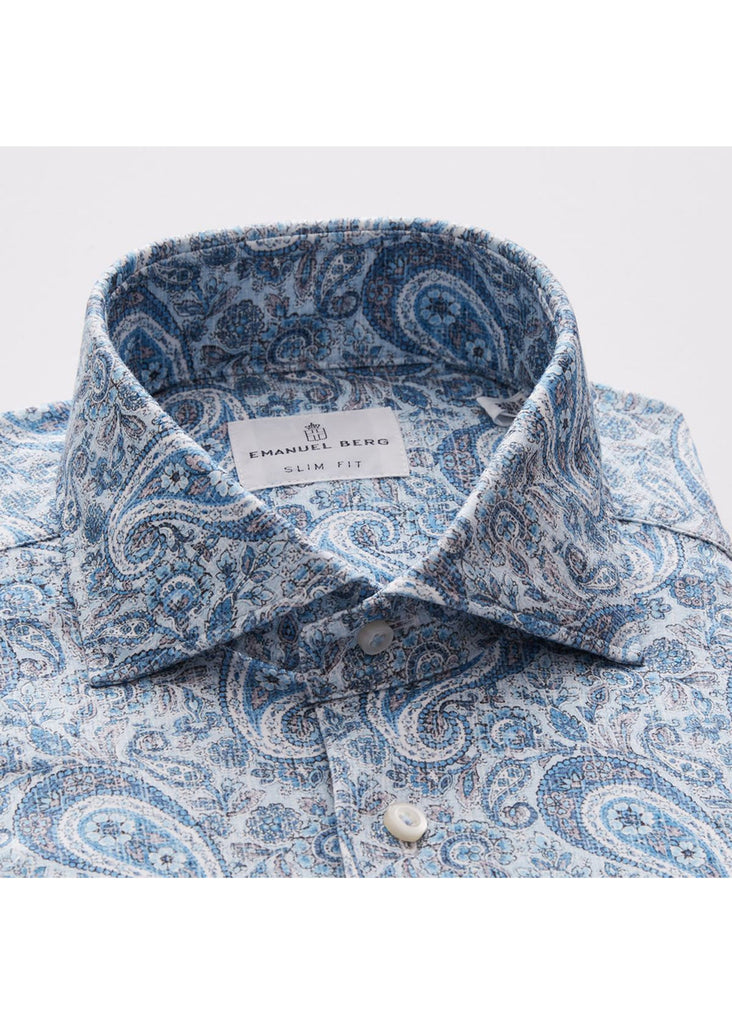Emanuel Berg Modern 4 Flex Stretch Knit Shirt | Bright Blue - Jordan Lash Charleston