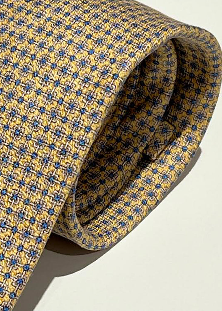 Edward Armah Links Print Tie | Yellow - Jordan Lash Charleston