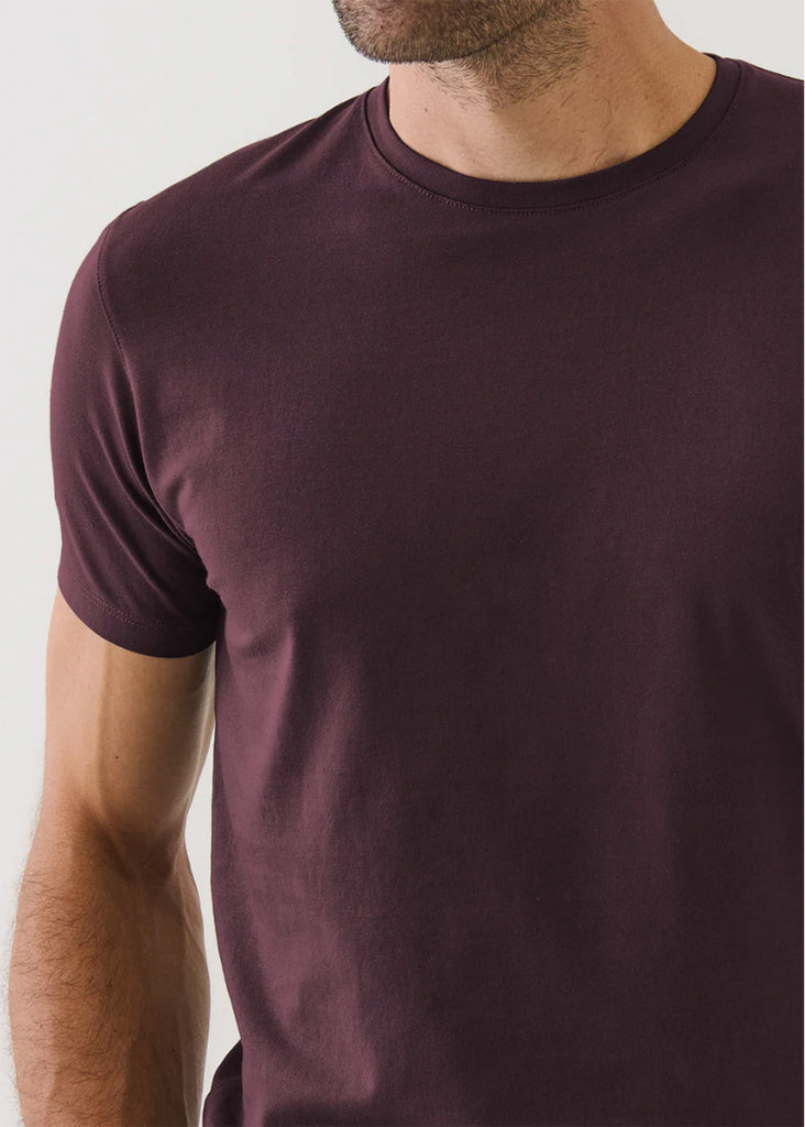 Patrick Assaraf Short Sleeve Iconic Pima Stretch Crew | Bordeaux - Jordan Lash Charleston
