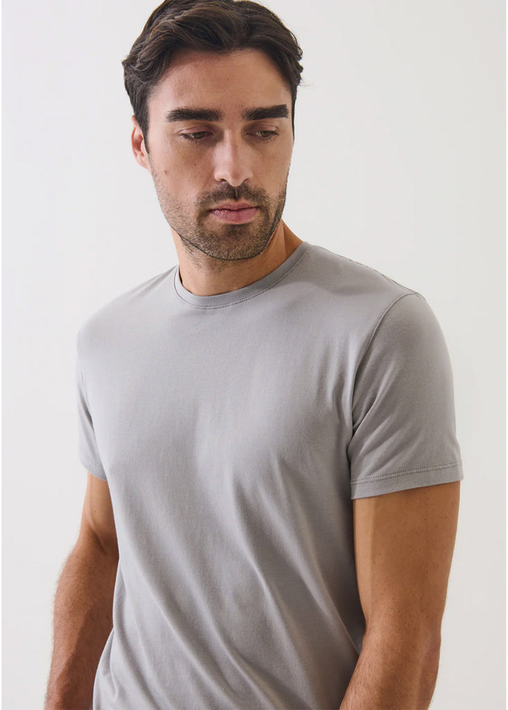 Patrick Assaraf Short Sleeve Iconic Pima Stretch Crew | Smog - Jordan Lash Charleston