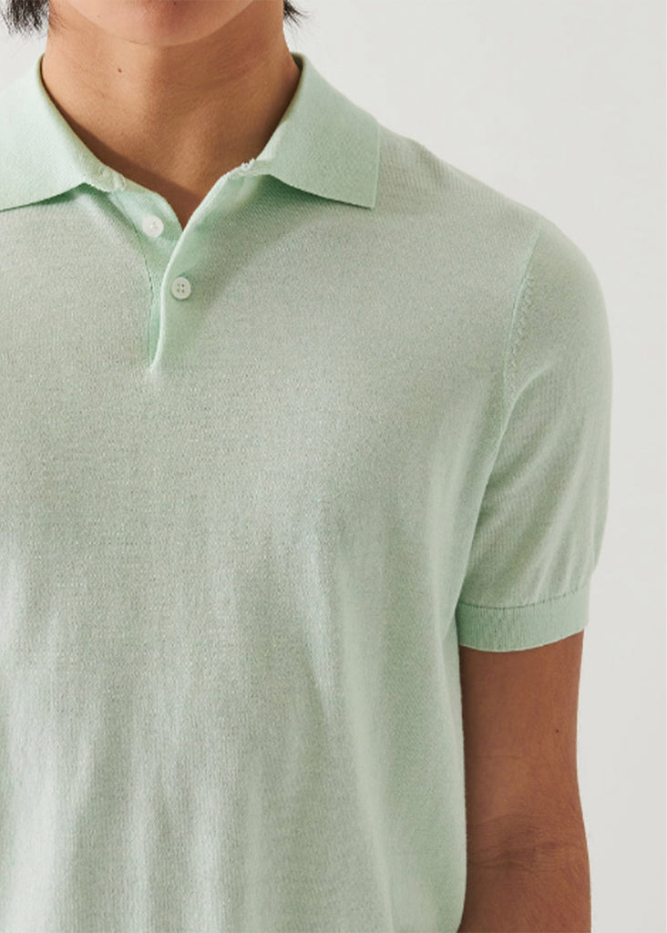 Patrick Assaraf Short Sleeve Cotton Cupro 3 Button Polo | Lime - Jordan Lash Charleston