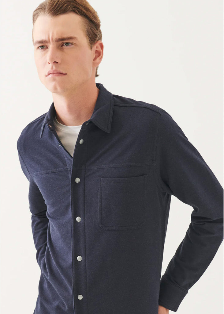 Patrick Assaraf French Terry Overdye Snap Front Shirt | Asteroid - Jordan Lash Charleston