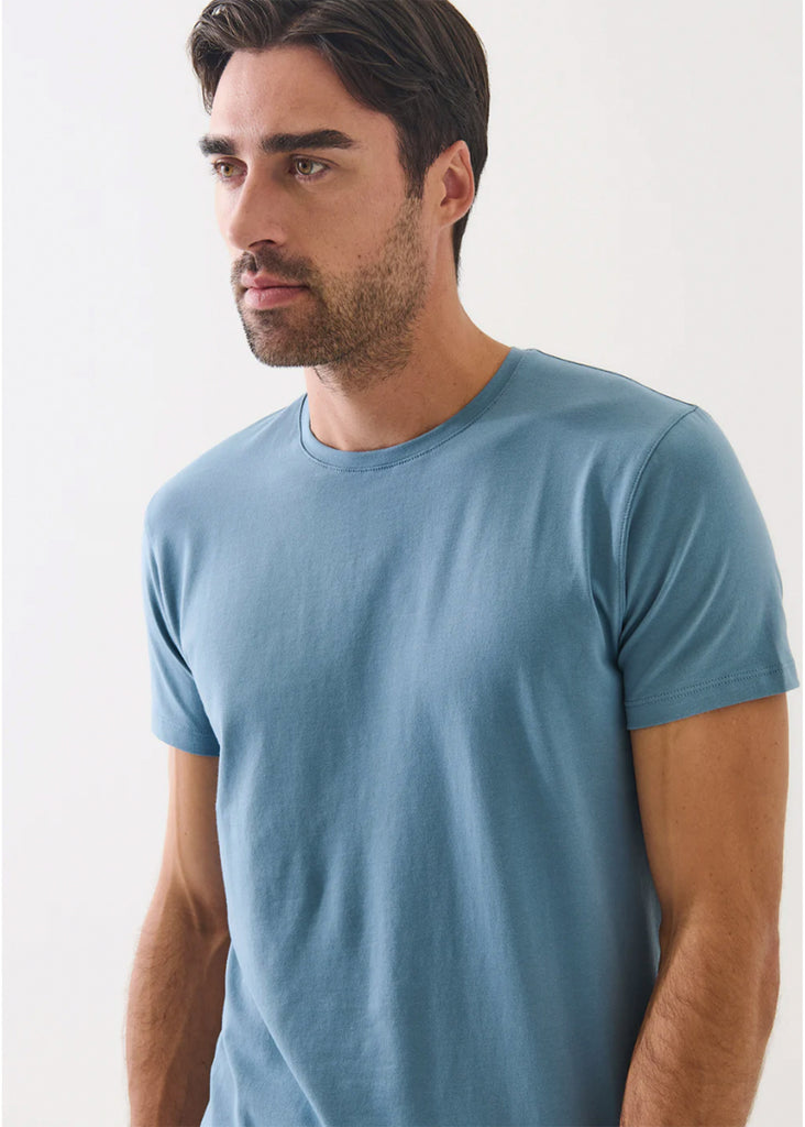 Patrick Assaraf Short Sleeve Iconic Pima Stretch Crew | Haze - Jordan Lash Charleston