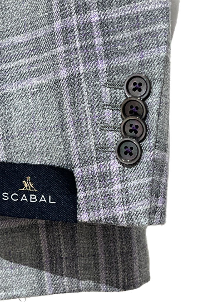 Scabal Amalfi Trend Soho Soft Sport Coat | Light Grey and Purple - Fabric 853491 - Jordan Lash Charleston