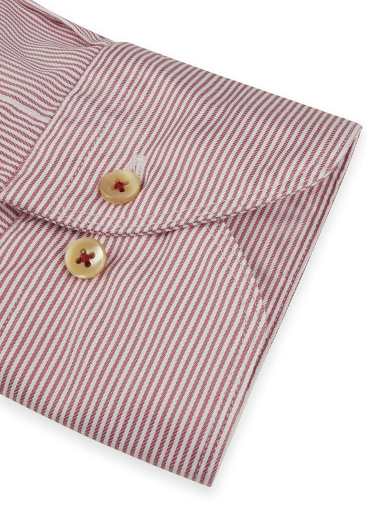 Stenstroms Fitted Body Casual Shirt | Pink Striped Twill - Jordan Lash Charleston