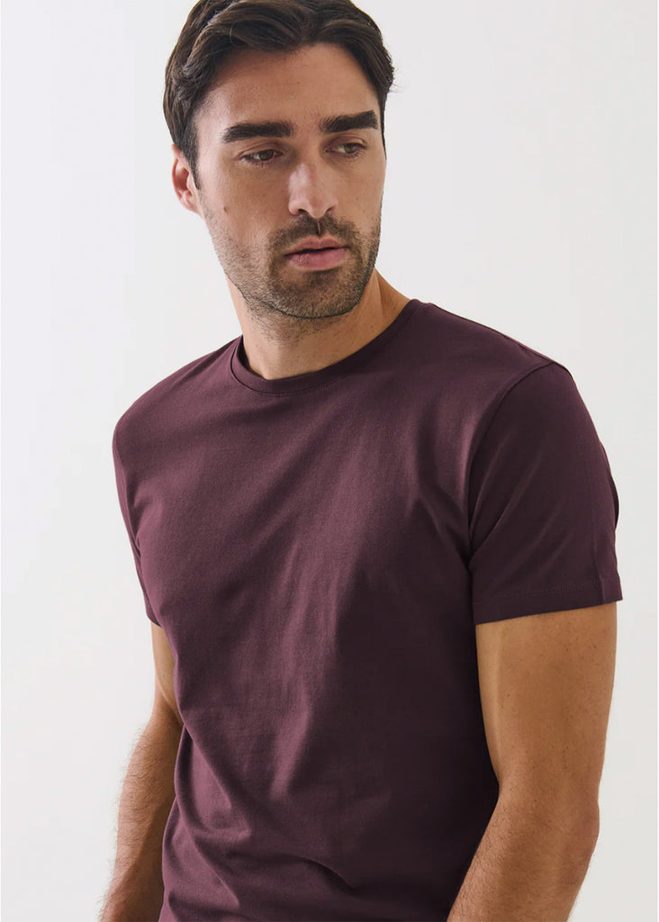 Patrick Assaraf Short Sleeve Iconic Pima Stretch Crew | Bordeaux - Jordan Lash Charleston