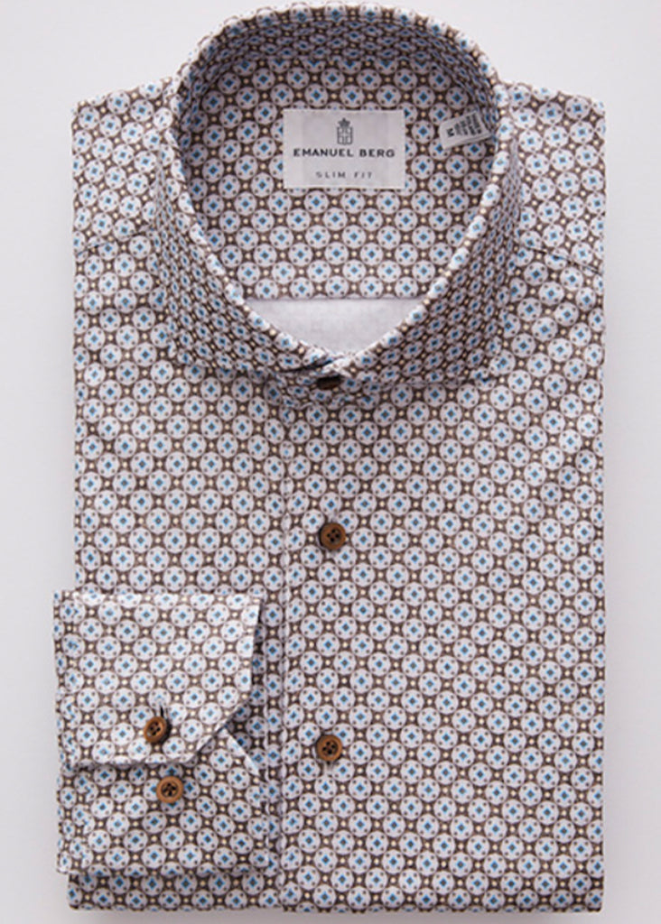 Emanuel Berg Modern 4 Flex Stretch Knit Shirt | Medium Brown - Jordan Lash Charleston