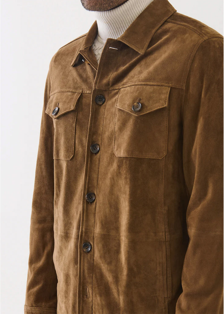 Patrick Assaraf Suede Utility Shirt Jacket | Sumatra - Jordan Lash Charleston