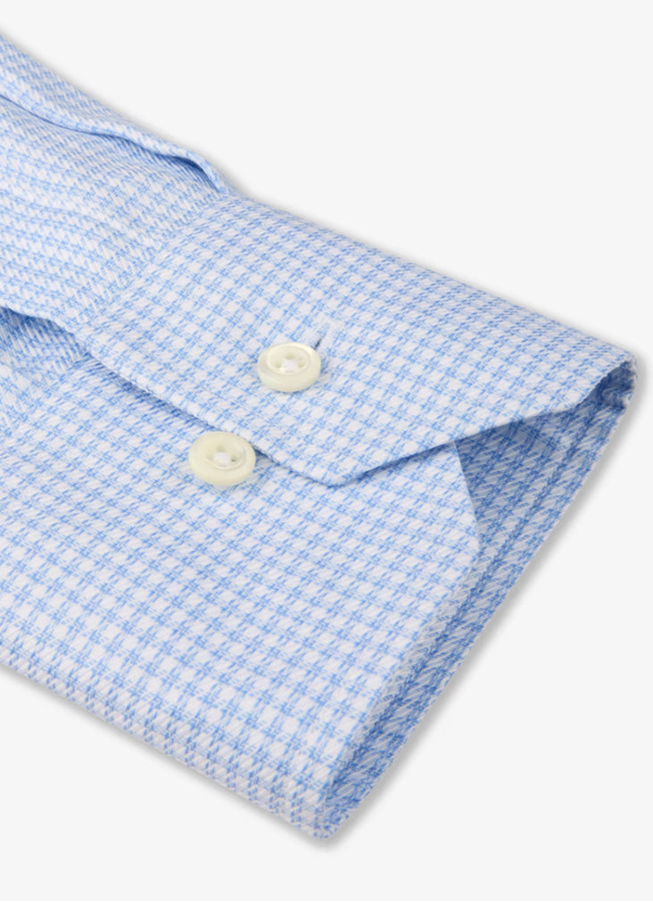 Stenstroms Shirt | Light Blue Checked Twill - Jordan Lash Charleston