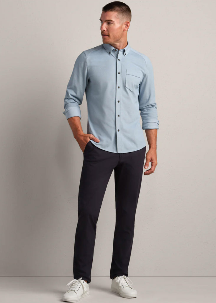 Rhone Effortless Oxford Button Down Shirt | Mountain Blue Heather - Jordan Lash Charleston