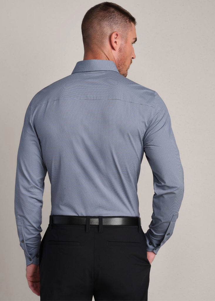 Rhone Commuter Semi Spread Collar Shirt | Bold Blue and Brown Gingham - Jordan Lash Charleston
