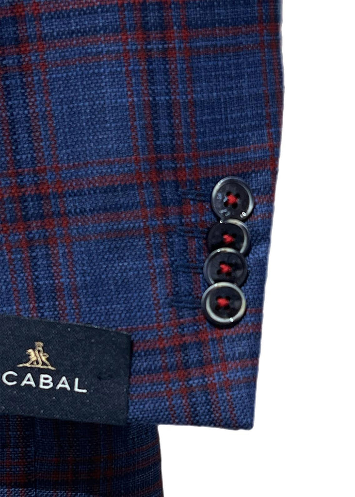 Scabal Mosaic Soho Soft Sport Coat | Blue and Red - Fabric 853547 - Jordan Lash Charleston