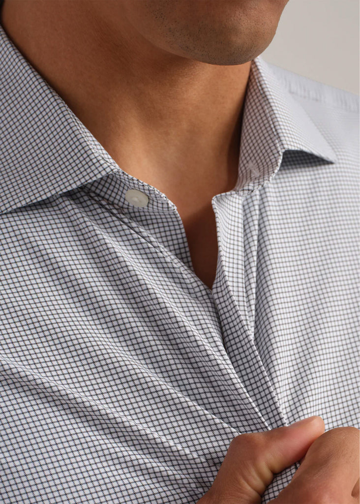 Rhone State Of Mind Mini Grid Slim Fit Shirt | Lichen Green Grid - Jordan Lash Charleston