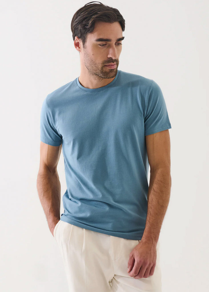 Patrick Assaraf Short Sleeve Iconic Pima Stretch Crew | Haze - Jordan Lash Charleston