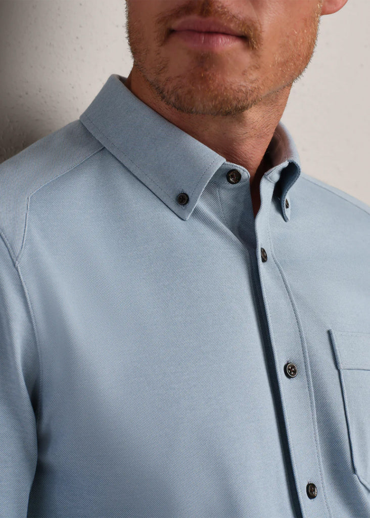 Rhone Effortless Oxford Button Down Shirt | Mountain Blue Heather - Jordan Lash Charleston