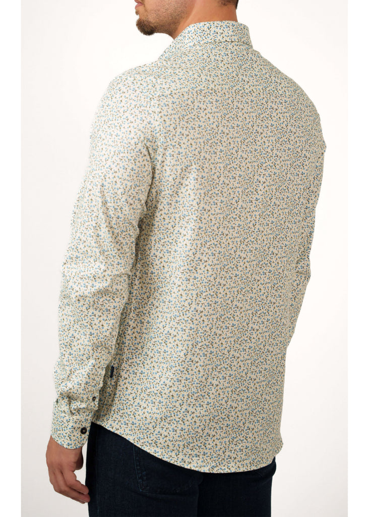 Stone Rose Printed Meadow Ditsy Shirt | Light Blue - Jordan Lash Charleston