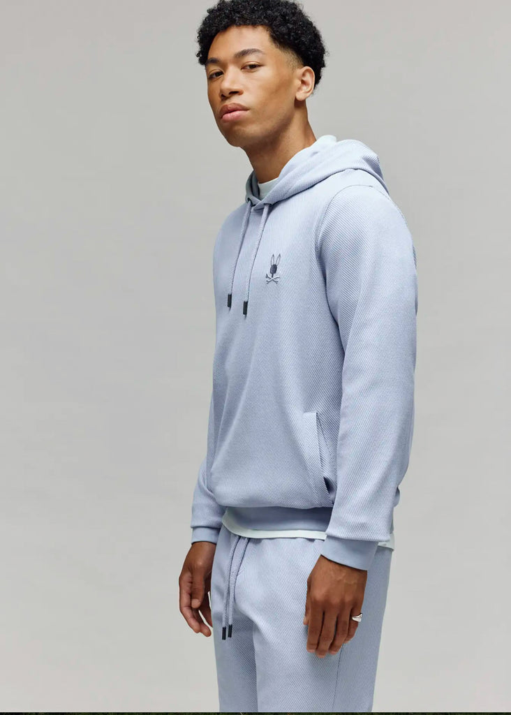 Psycho Bunny Kai Twill Texture Hoodie | Zen Blue - Jordan Lash Charleston