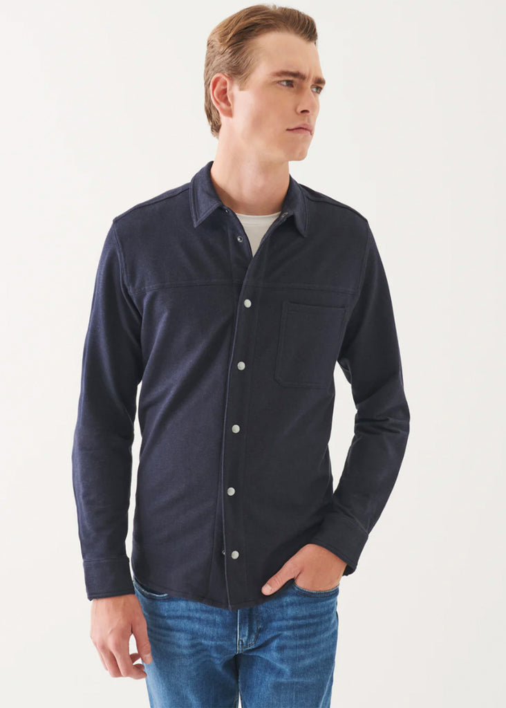 Patrick Assaraf French Terry Overdye Snap Front Shirt | Asteroid - Jordan Lash Charleston