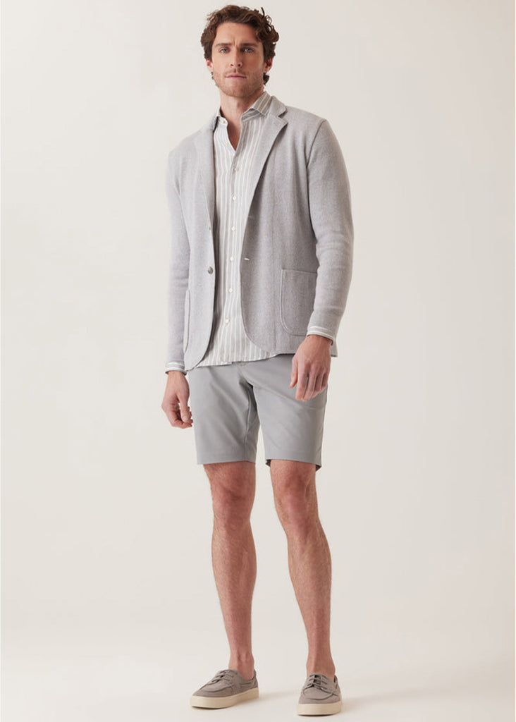 Deke Oasis Bermuda in SST Techno Sateen | Stone - Jordan Lash Charleston