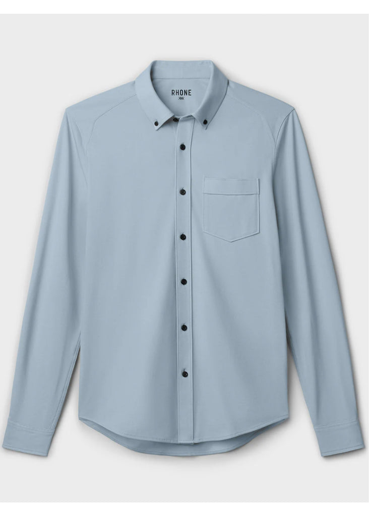 Rhone Effortless Oxford Button Down Shirt | Mountain Blue Heather - Jordan Lash Charleston