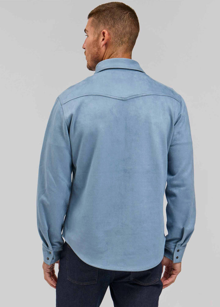 Rye 51 The Wyatt Microsuede Shirt Jacket | Sky Blue - Jordan Lash Charleston