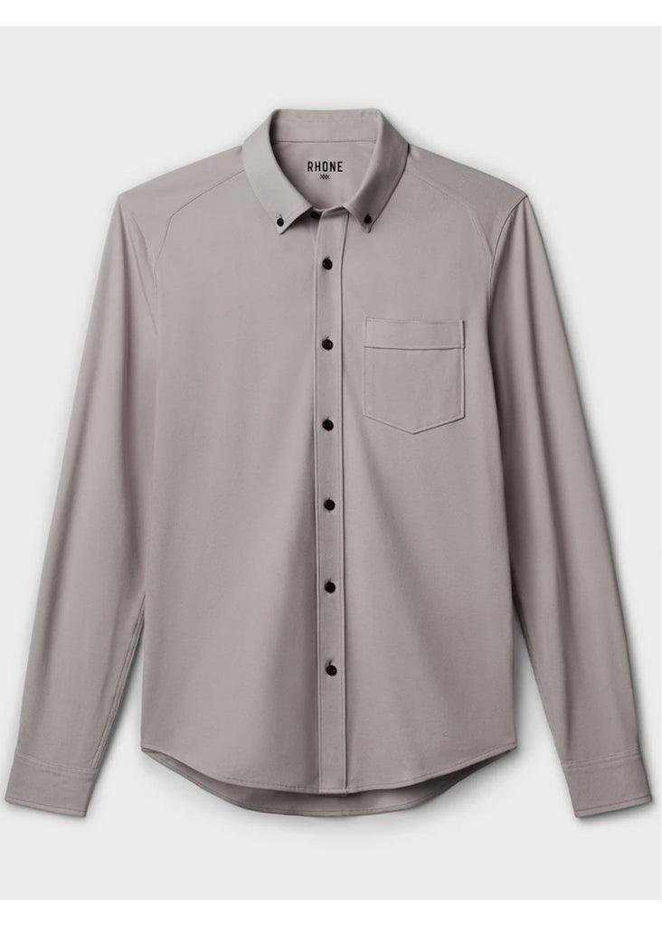 Rhone Effortless Oxford Button Down Shirt | Foggy Taupe Heather - Jordan Lash Charleston
