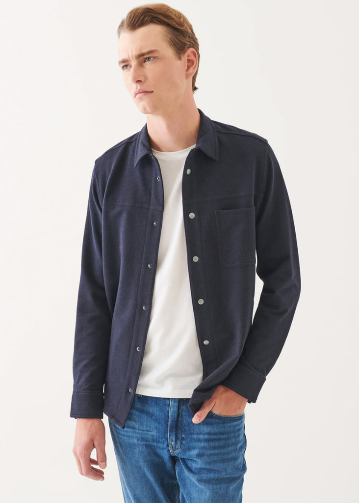 Patrick Assaraf French Terry Overdye Snap Front Shirt | Asteroid - Jordan Lash Charleston