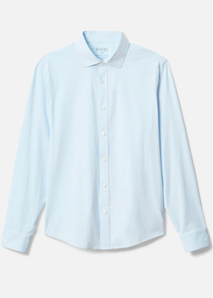 Rhone Commuter Shirt Spread Collar | Blue Stripe - Jordan Lash Charleston
