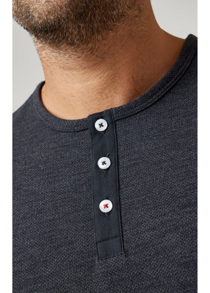 Stone Rose Long Sleeve Solid 3 Button Henley | Charcoal - Jordan Lash Charleston
