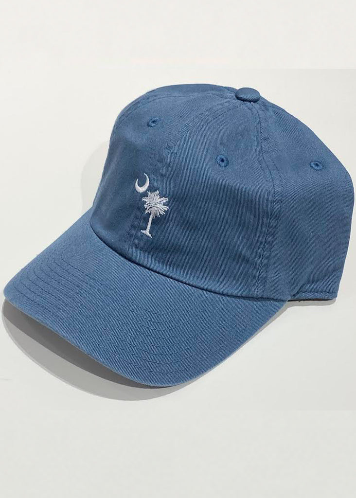Jordan Lash Charleston Washed Slouch Embroidered Palmetto Hat | Breaker Blue - Jordan Lash Charleston