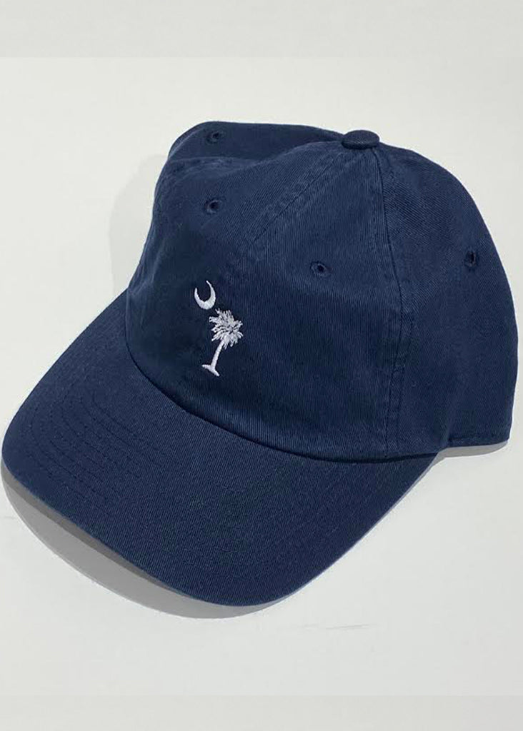 Jordan Lash Charleston Washed Slouch Embroidered Palmetto Hat | Navy - Jordan Lash Charleston