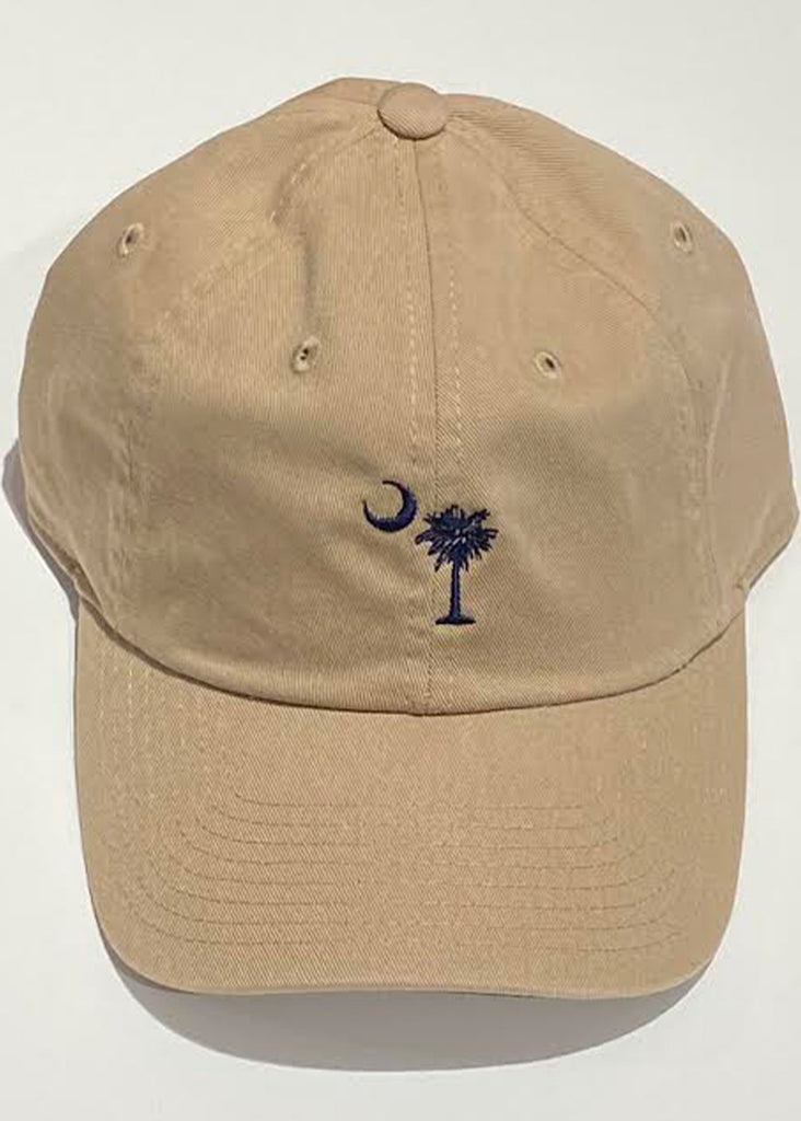 Jordan Lash Charleston Washed Slouch Embroidered Palmetto Hat | Khaki - Jordan Lash Charleston
