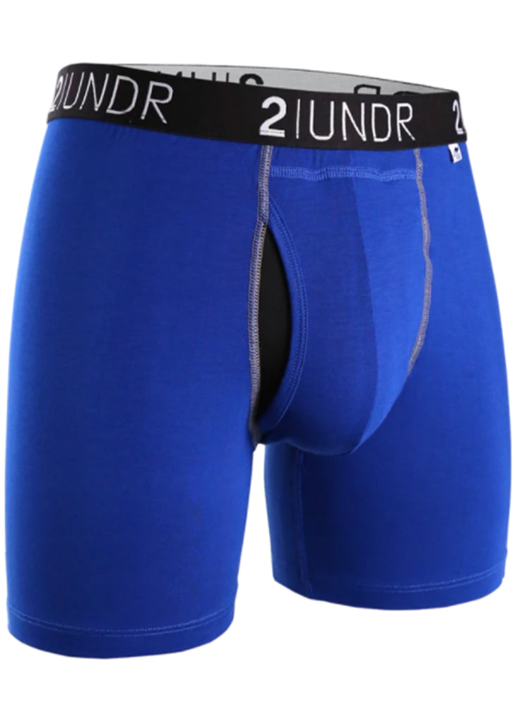 2 UNDR Swing Shift 6 Inch Boxer Brief | Blue and Blue - Jordan Lash Charleston