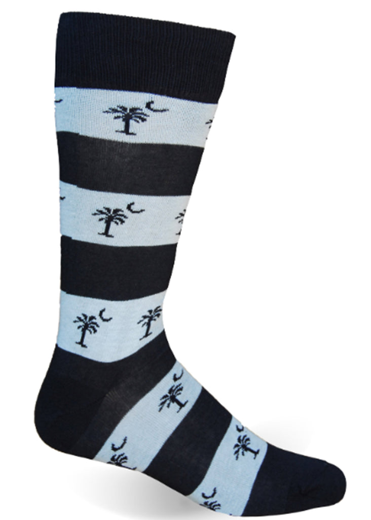 Palmetto Stripe Socks | Marine and Light Blue - Jordan Lash Charleston