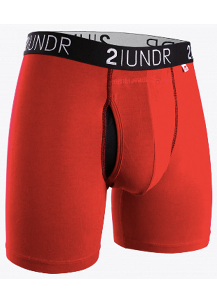 2 UNDR Swing Shift 6 Inch Boxer Brief | Red and Red - Jordan Lash Charleston