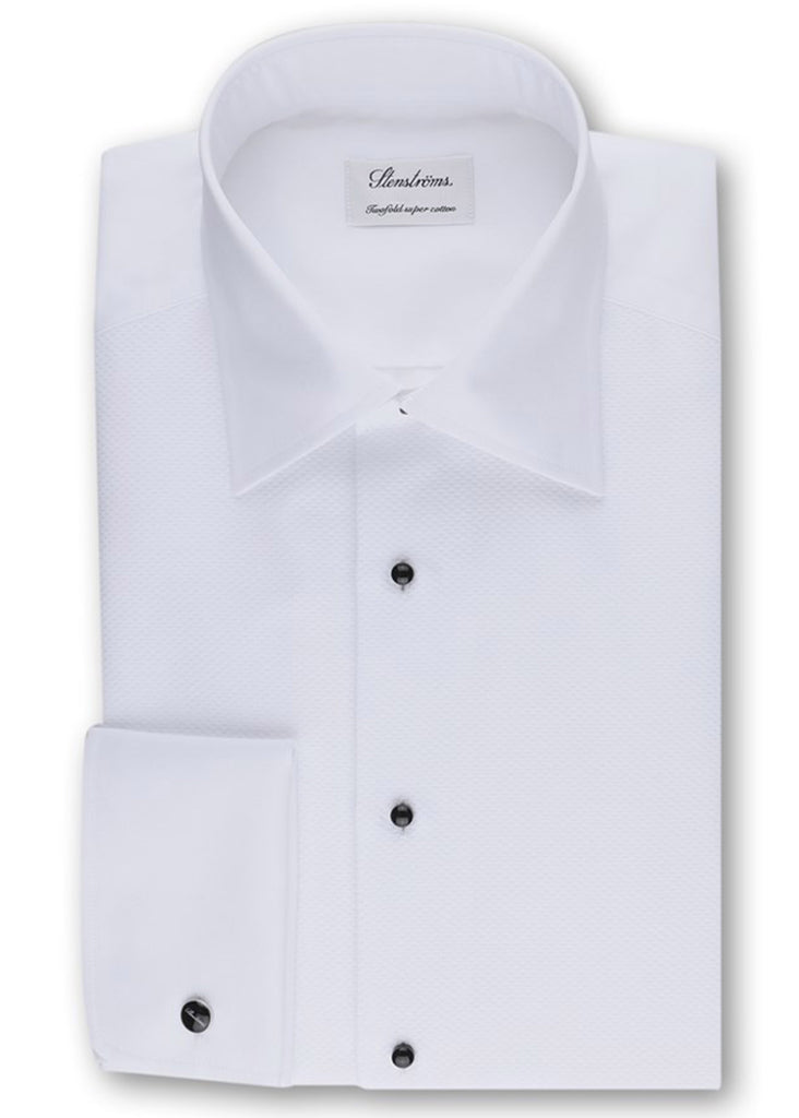 Stenstroms Fitted Body Shirt | White Evening w/ French Cuffs - Jordan Lash Charleston