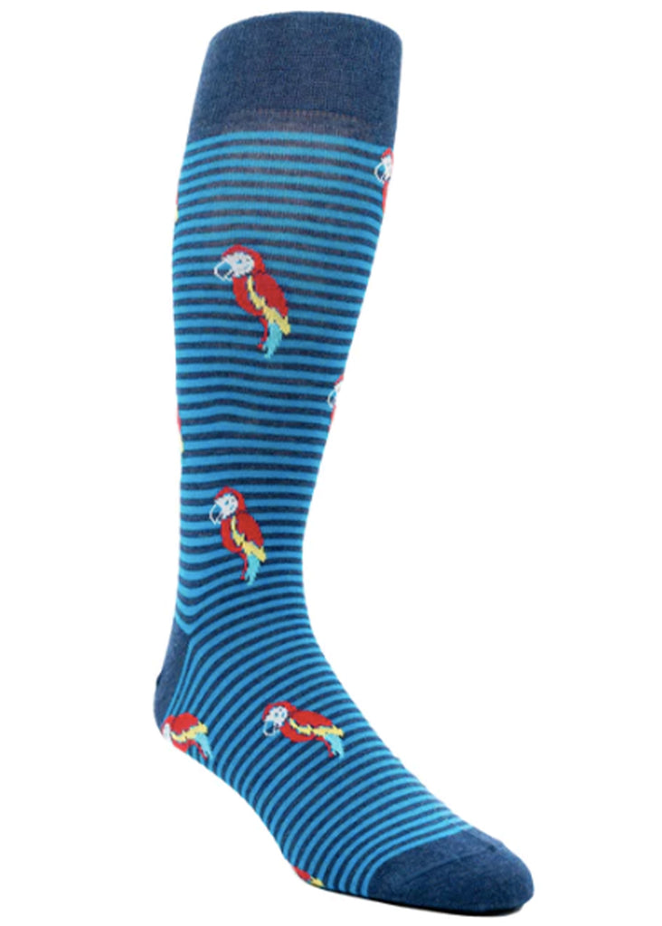 Ell & Atty Parrot Sock | Denim Stripe - Jordan Lash Charleston