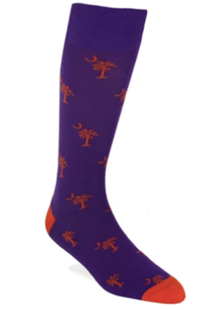 Palmetto Solid Socks | Purple and Orange - Jordan Lash Charleston