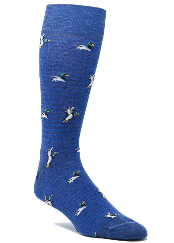 Ell & Atty Duck Sock | Navy and Denim Heather Stripe - Jordan Lash Charleston