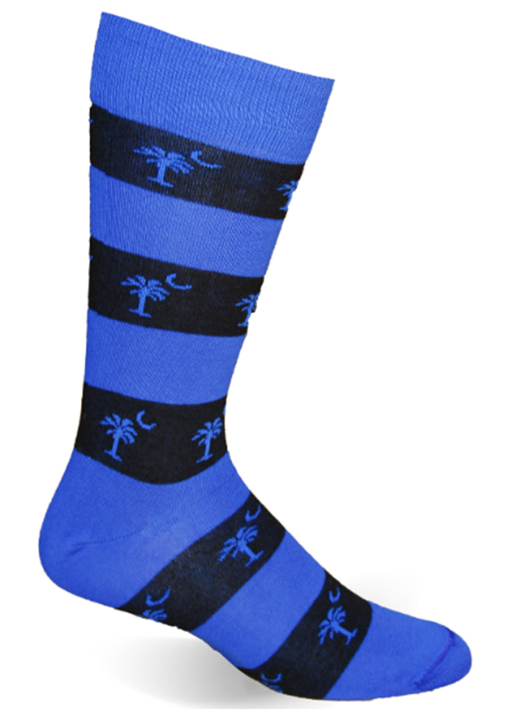 Palmetto Stripe Socks | Royal Blue and Black - Jordan Lash Charleston