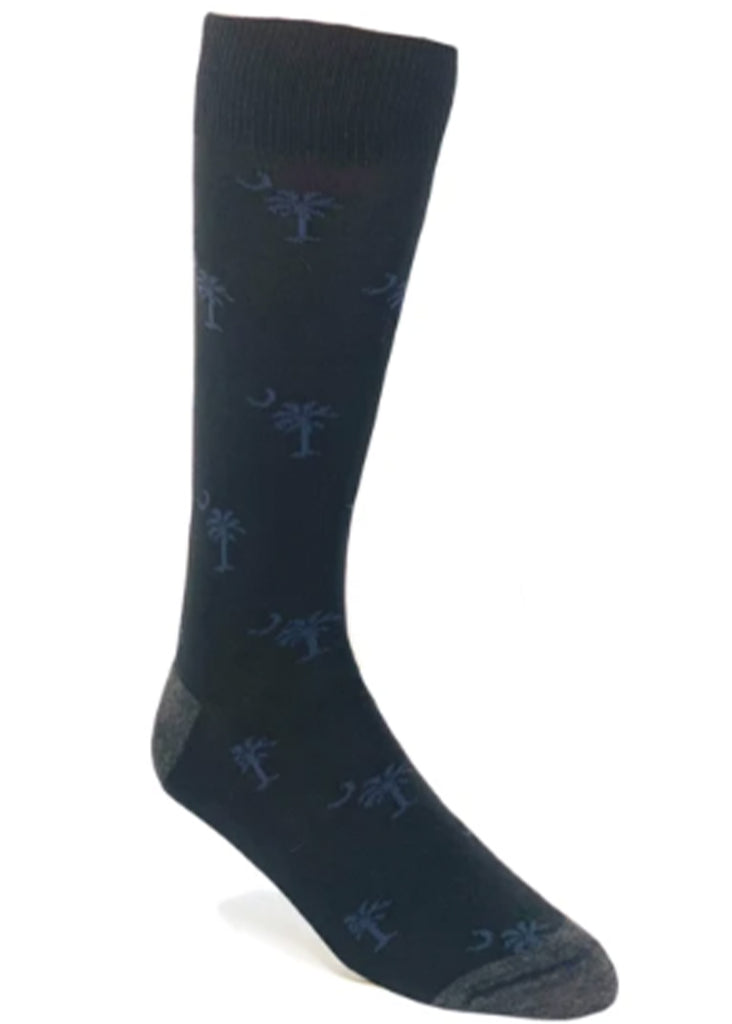 Palmetto Solid Socks | Black and Charcoal - Jordan Lash Charleston