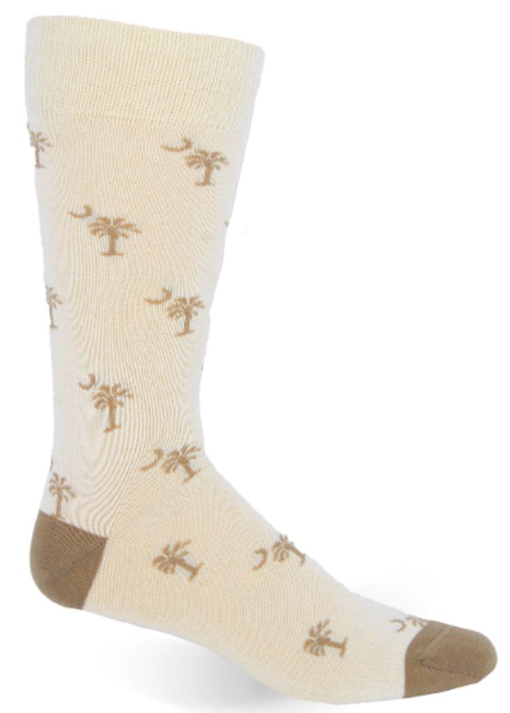 Palmetto Solid Socks | Ivory and Khaki - Jordan Lash Charleston