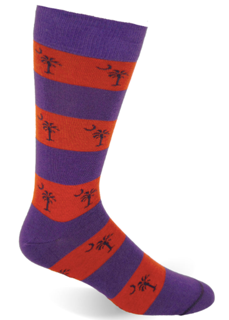 Palmetto Stripe Socks | Purple and Orange Stripe - Jordan Lash Charleston