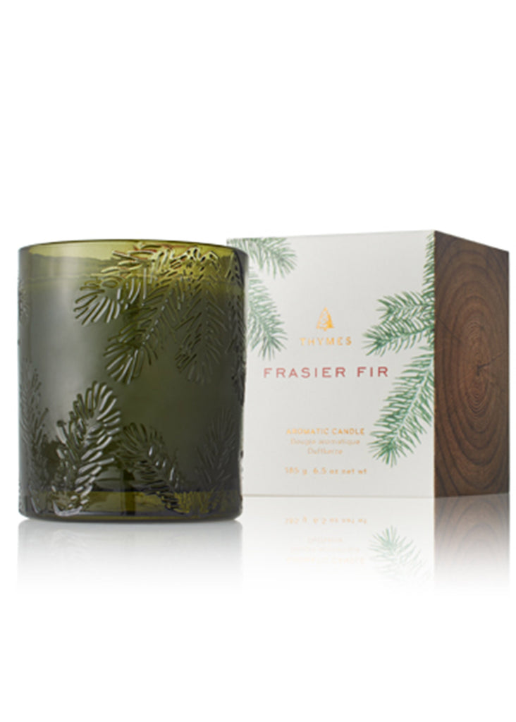 Thymes Frasier Fir Heritage Collection | Poured Candle, Molded Green Glass - Jordan Lash Charleston